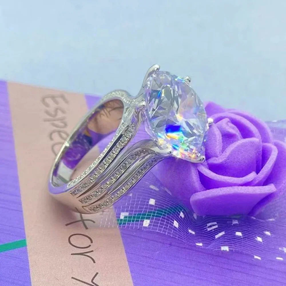Certified 10ct. t.w. Moissanite Diamond Solitaire Luxury Engagement Ring NEW - Picture 12 of 16